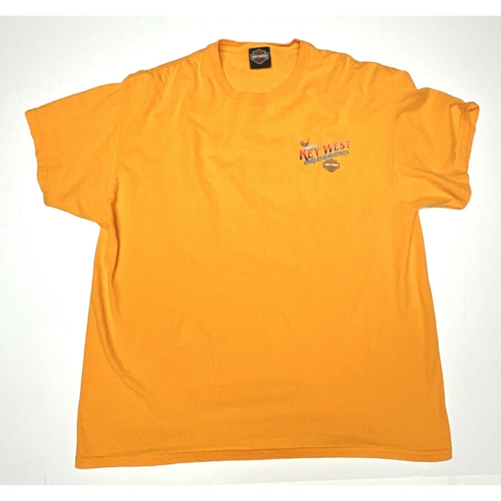 Harley Davidson Key West Florida Double Sided T Shirt Mens XL Orange